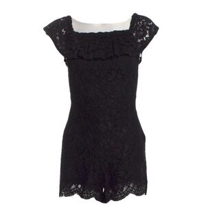Off The Shoulder Lace Short Romper Made in Paris, France